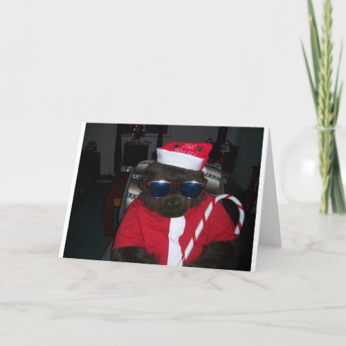 Christmas Gorilla Santa Claus Holiday Card