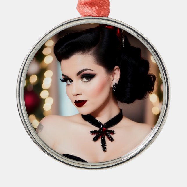 Christmas Goth Girl Xmas Holiday Ornament (Front)
