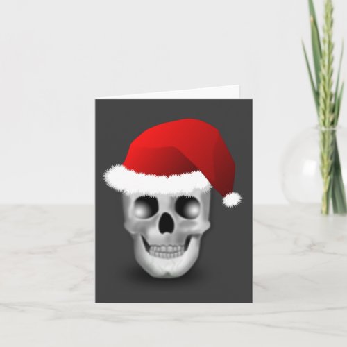 Christmas Goth Skull Santa Claus Custom Blank Holiday Card