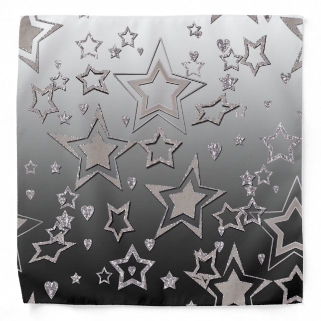 Christmas gradient glitter shine confetti stars fu bandana (Front)