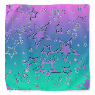 Christmas gradient glitter shine confetti stars fu bandana