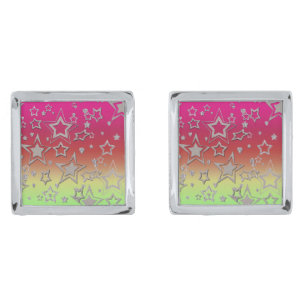 Christmas gradient glitter shine confetti stars fu cufflinks