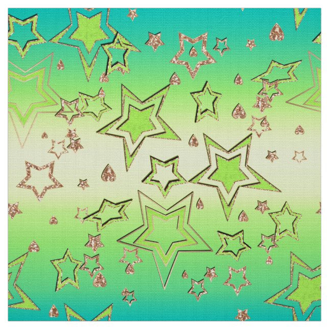 Christmas gradient glitter shine confetti stars fu fabric (Swatch)
