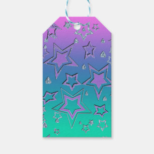 Christmas gradient glitter shine confetti stars fu gift tags