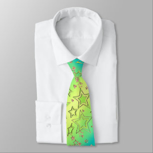 Christmas gradient glitter shine confetti stars fu neck tie