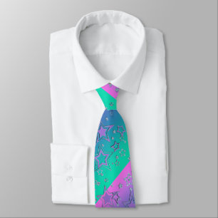 Christmas gradient glitter shine confetti stars fu neck tie
