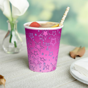 Christmas gradient glitter shine confetti stars fu paper cups