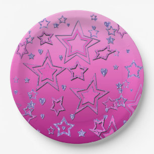 Christmas gradient glitter shine confetti stars fu paper plates