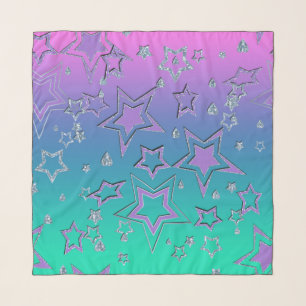 Christmas gradient glitter shine confetti stars fu scarf