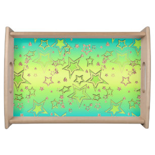 Christmas gradient glitter shine confetti stars fu serving tray