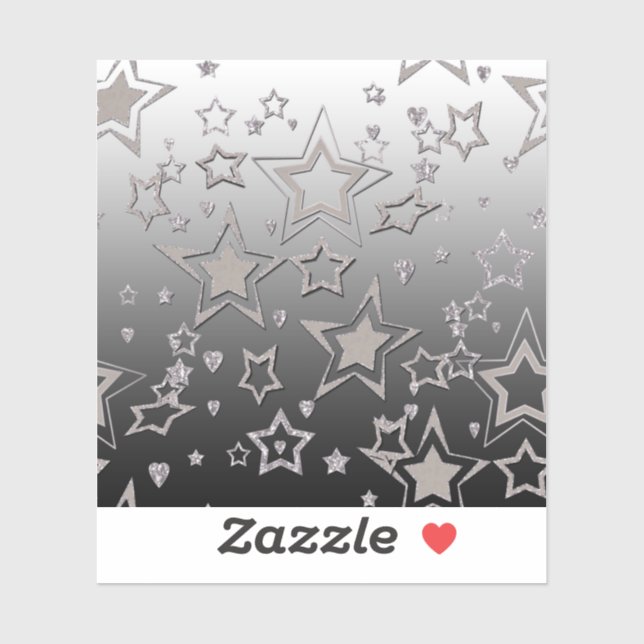 Christmas gradient glitter shine confetti stars fu sticker (Sheet)