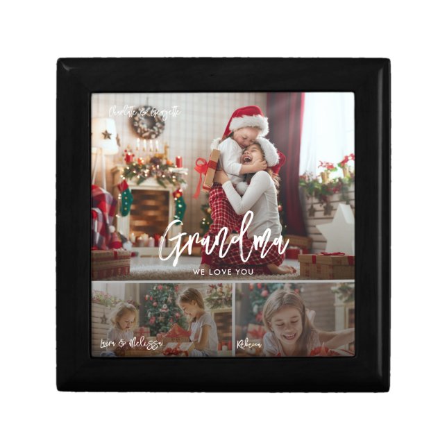 Christmas Gramd Kids Photo Collage Custom Grandma Gift Box (Front)