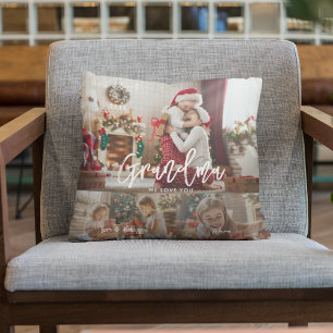 Christmas Gramdma Photo Collage Personalized  Throw Pillow