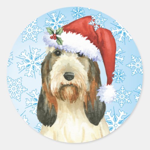 Christmas Grand Basset Griffon Venden Classic Round Sticker