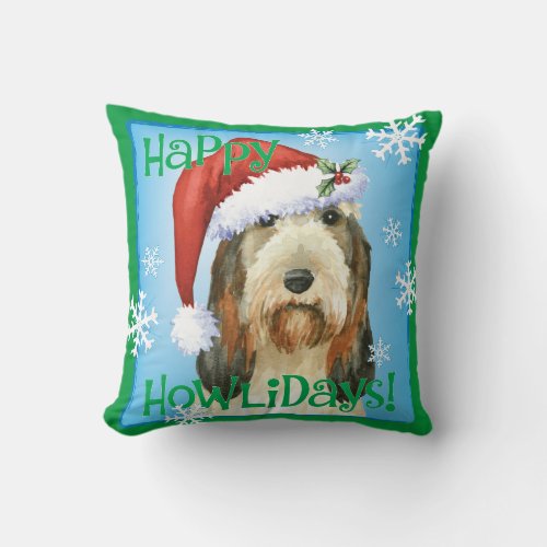 Christmas Grand Basset Griffon Venden Throw Pillow