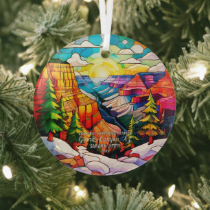 Christmas Grand Canyon AZ Stained Glass Married Ornament