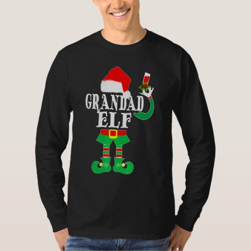 Christmas Grandad ELF Xmas Pajama Matching Family T_Shirt