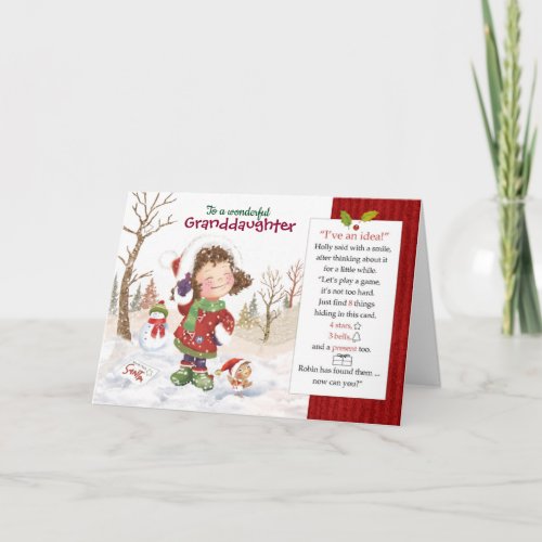 Christmas Granddaughter Find 8 things hidden Card