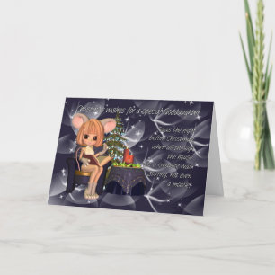 Christmas Granddaughter, night before Christmas Holiday Card