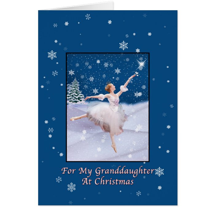 Christmas, Granddaughter, Snow Queen Ballerina Greeting Cards