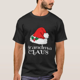 Christmas Grandma Claus Matching Pajama Santa Hat  T-Shirt