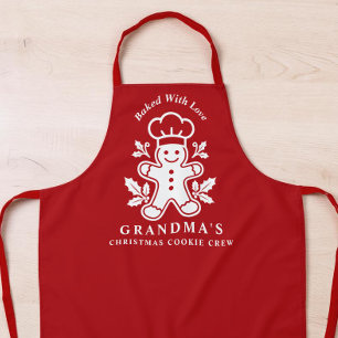 Christmas Grandma Cookie Crew Holiday Baking Apron