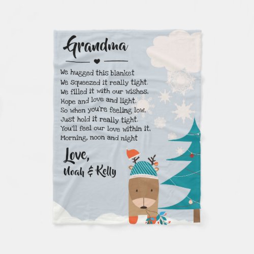 Christmas Grandma Grammy Nana from Grandkids Fleece Blanket