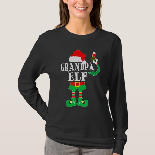 Christmas Grandpa ELF Xmas Pajama Matching Family T_Shirt