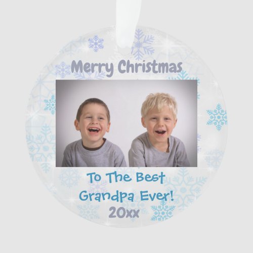 Christmas Grandparents Grandchildren Photo Ornament