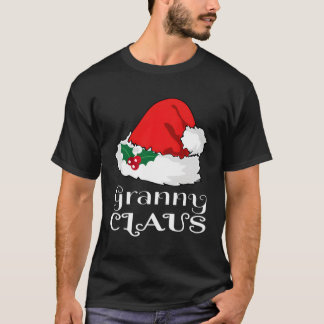 Christmas Granny Claus Matching Pajama Santa Hat X T-Shirt