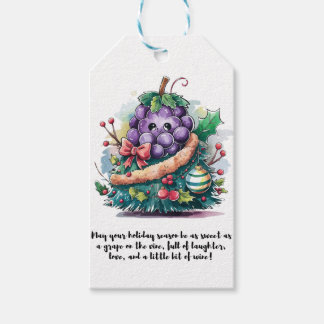 Christmas grape tree gift tags