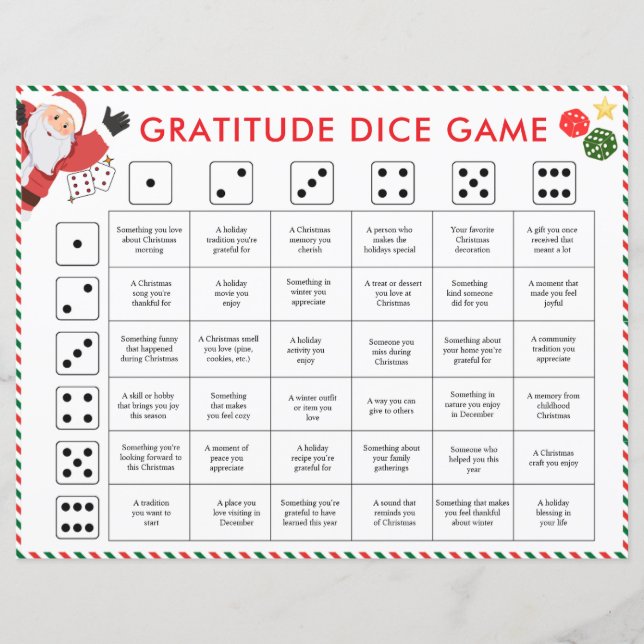 Christmas Gratitude Dice Game | Gratitude Activity (Front)