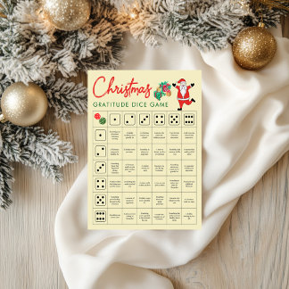 Christmas Gratitude Dice Game Light Yellow Holiday