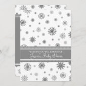 Christmas Gray Snowflake Custom Baby Shower Invitation (Front/Back)