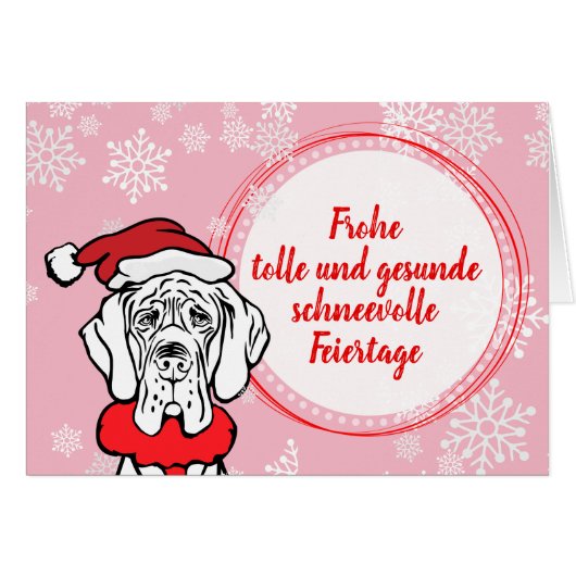 Christmas Great Dane Cards Pattern (Front Horizontal)