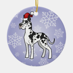 Christmas Great Dane Ceramic Ornament
