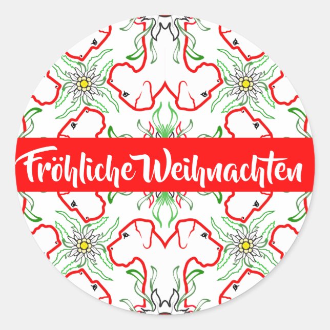 Christmas Great Dane Classic Round Sticker (Front)