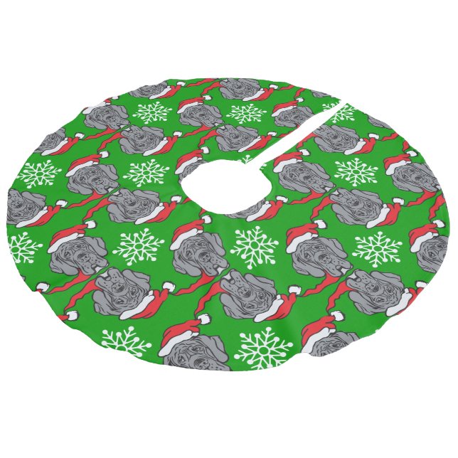 christmas great dane faux linen tree skirt (Angled)