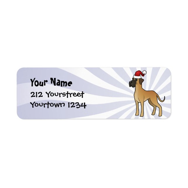 Christmas Great Dane Label (Front)