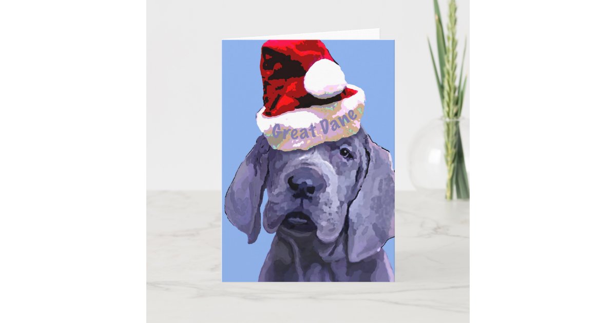 Christmas Great Dane Puppy card | Zazzle