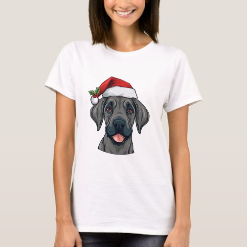 Christmas Great Dane T_Shirt _ dark gray