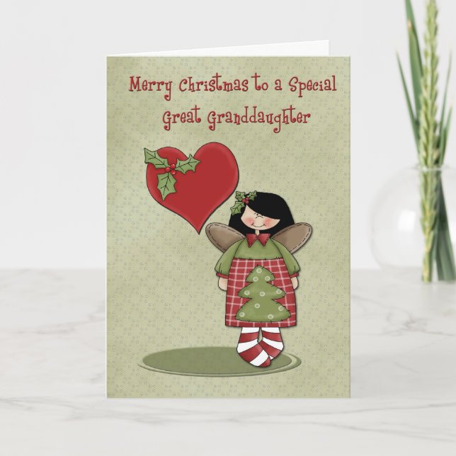 Christmas Great Granddaughter Holiday Card (Front)