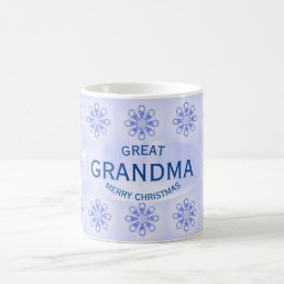 Christmas Great Grandma Blue Snowflake Mug by Janz