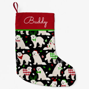 Christmas Great Pyrenees Custom Name Small Christmas Stocking
