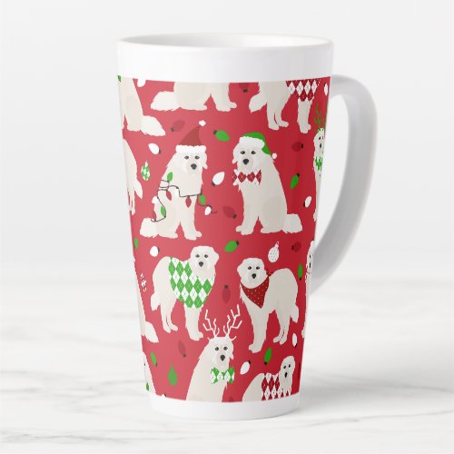 Christmas Great Pyrenees Dogs Latte Mug