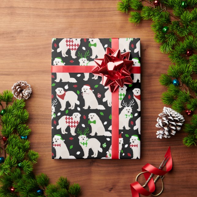 Christmas Great Pyrenees Dogs Wrapping Paper (Holiday Gift)