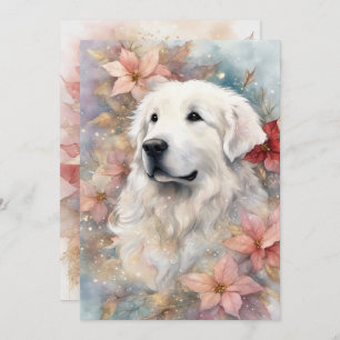 Christmas Great Pyrenees Flat Holiday Card