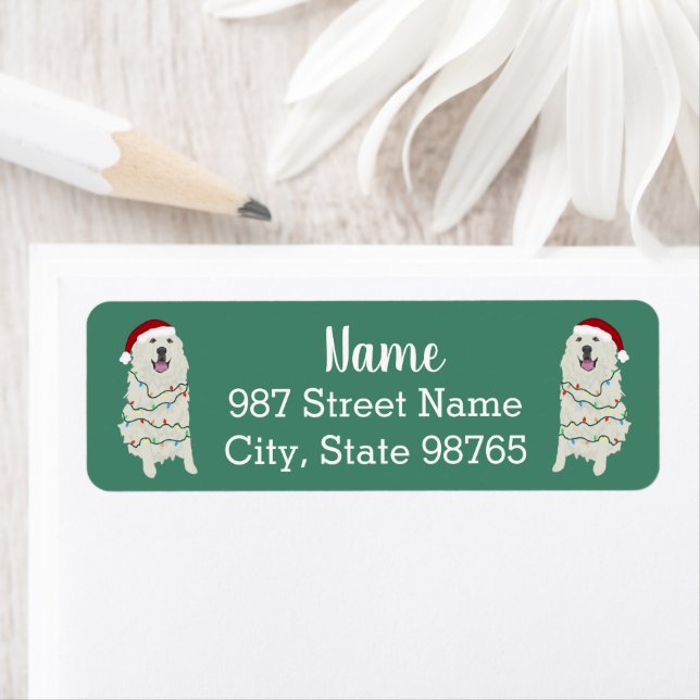 Christmas Great Pyrenees   Label (Insitu)