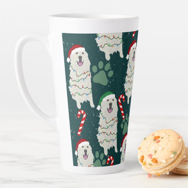 Christmas Great Pyrenees   Latte Mug (In Situ)