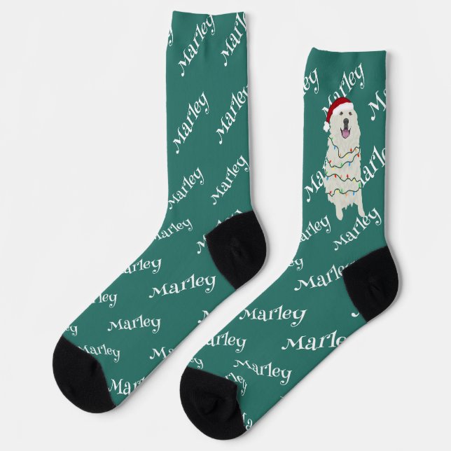 Christmas Great Pyrenees Socks (Left)